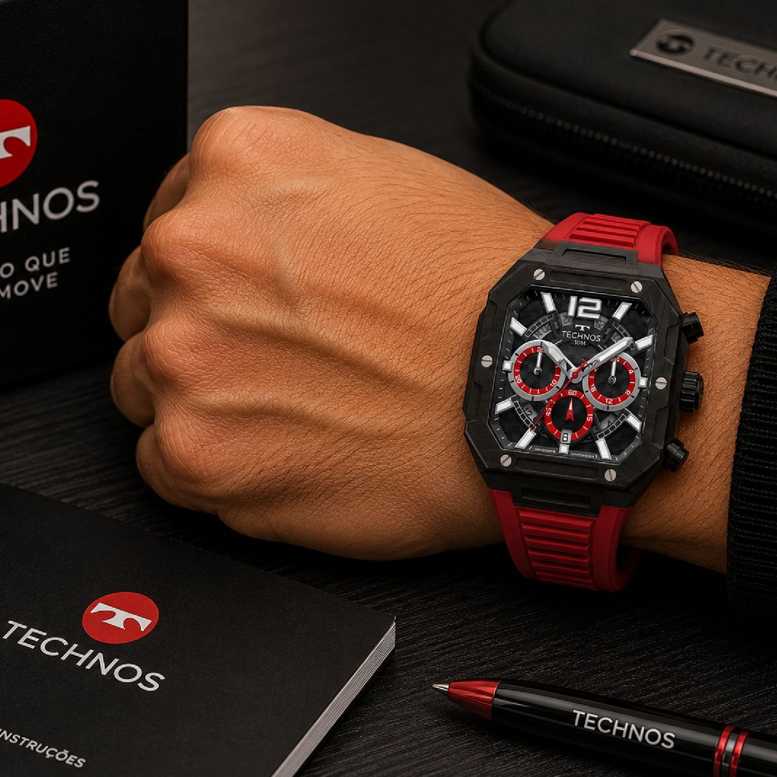 Relógio Technos TS Carbon Fibra De Carbono JS25BEA/2P 43mm Marrom 2