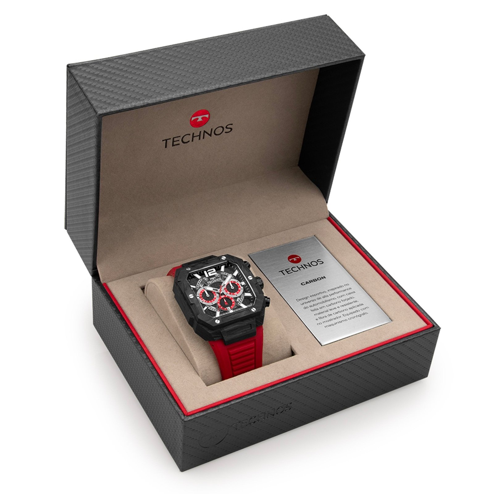 Relógio Technos TS Carbon Fibra De Carbono JS25BEA/2P 43mm Marrom 5