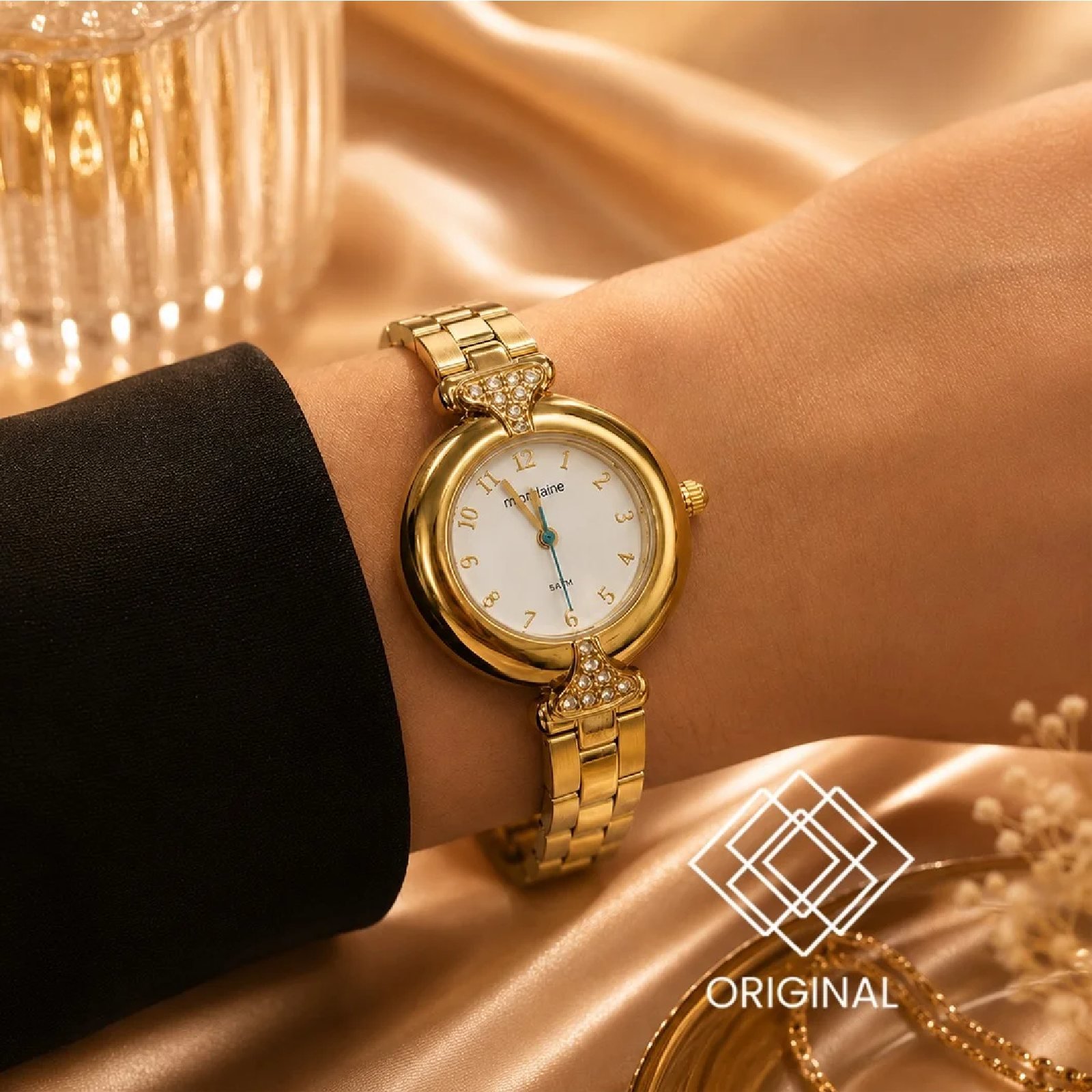Relógio Mondaine Feminino Cristais Dourado 33022LPMVDE1 28mm Dourado 2