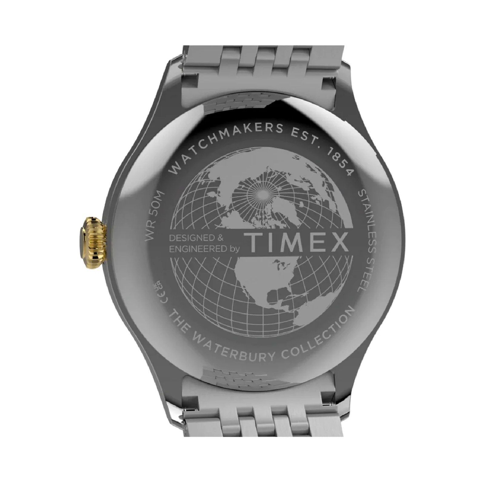 Relógio Timex Waterbury Sub Second TW2Y91900 Bicolor 39mm Dourado 5