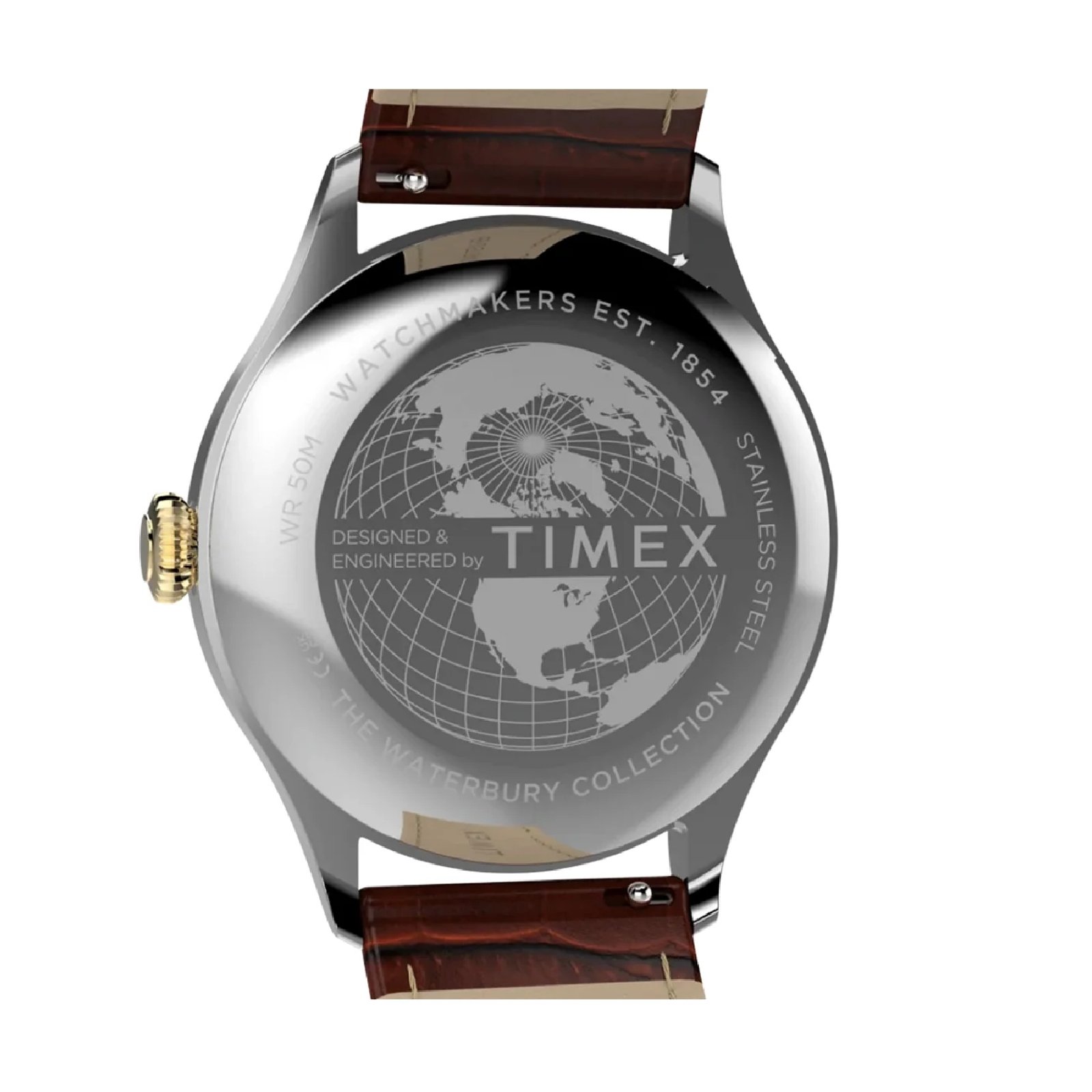 Relógio Timex Waterbury Sub Second TW2Y92100 39mm Couro Prata 5