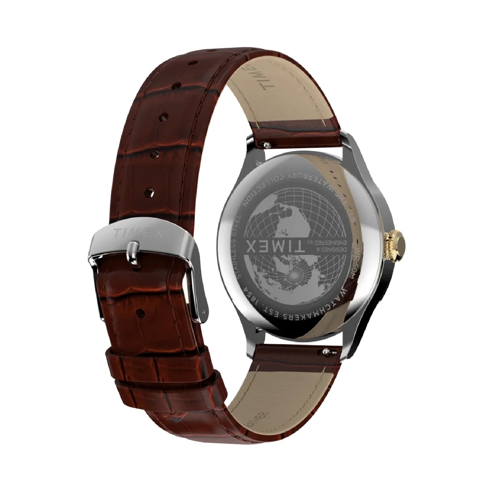 Relógio Timex Waterbury Sub Second TW2Y92100 39mm Couro Prata 6