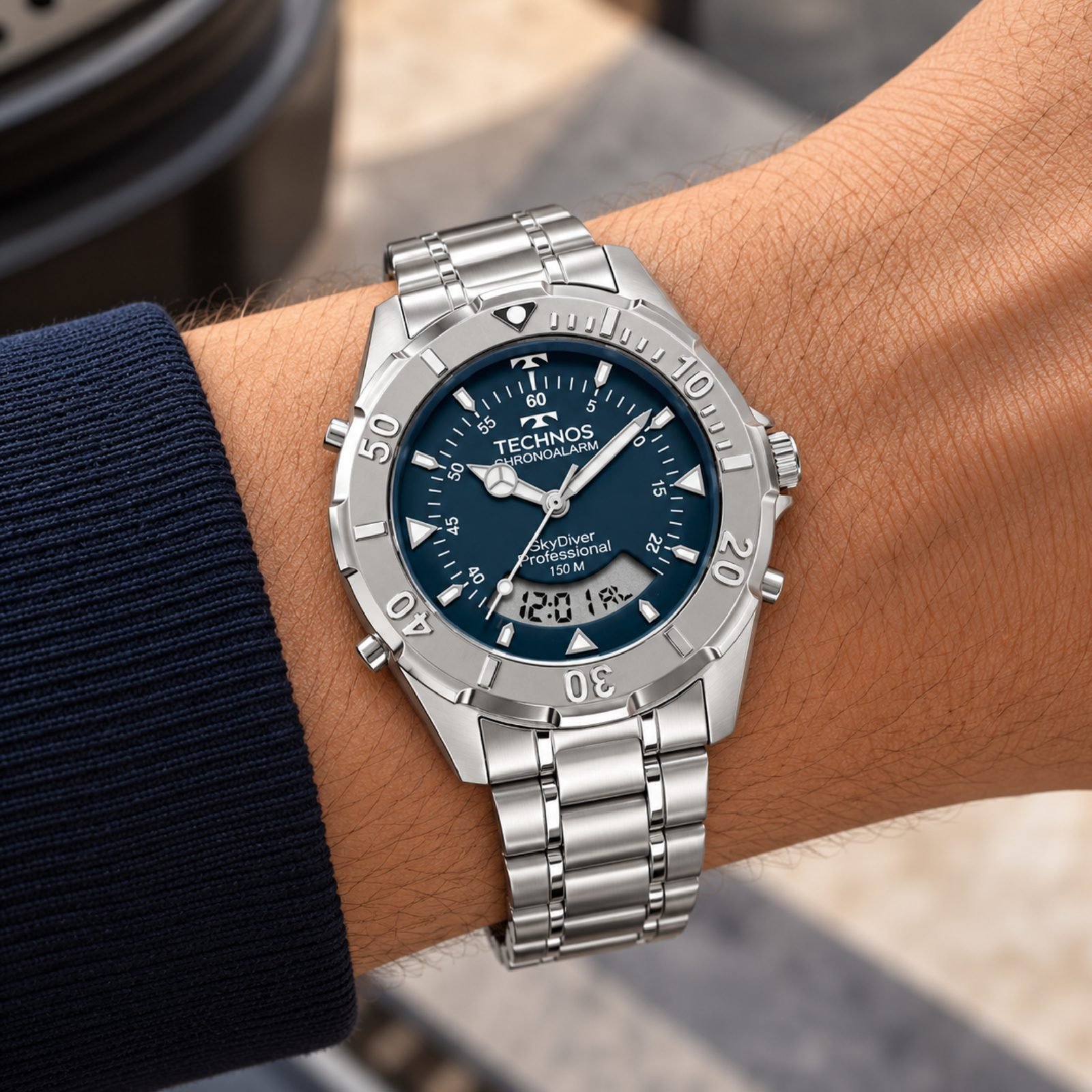 Relógio Technos Skydiver WT2060AK/1A 40mm Prata 2