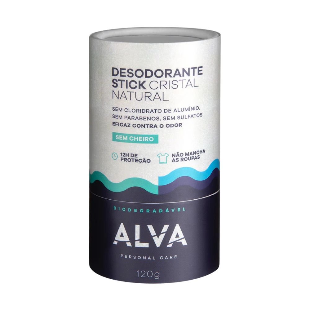 Desodorante Cristal Stick Pedra Biodegradável Alva 120g 120g 2