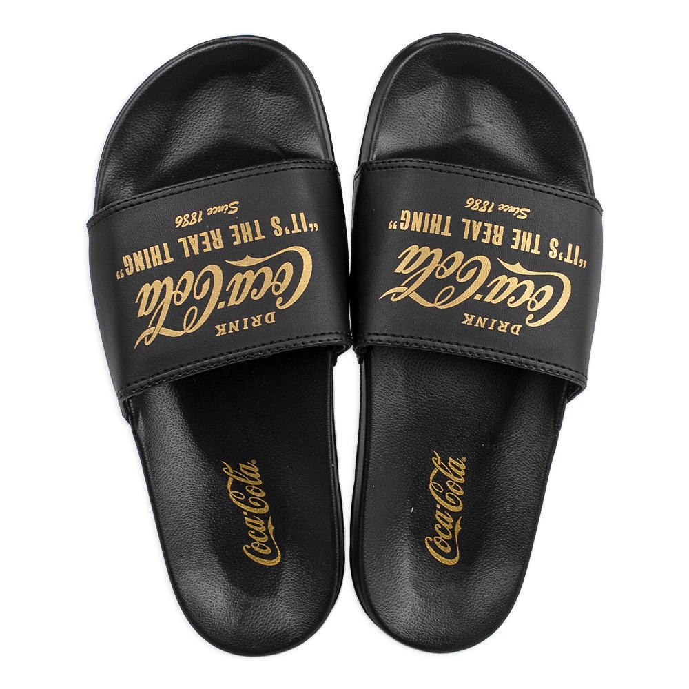 Chinelo Coca Cola Slide Downtown Feminino Preto Preto