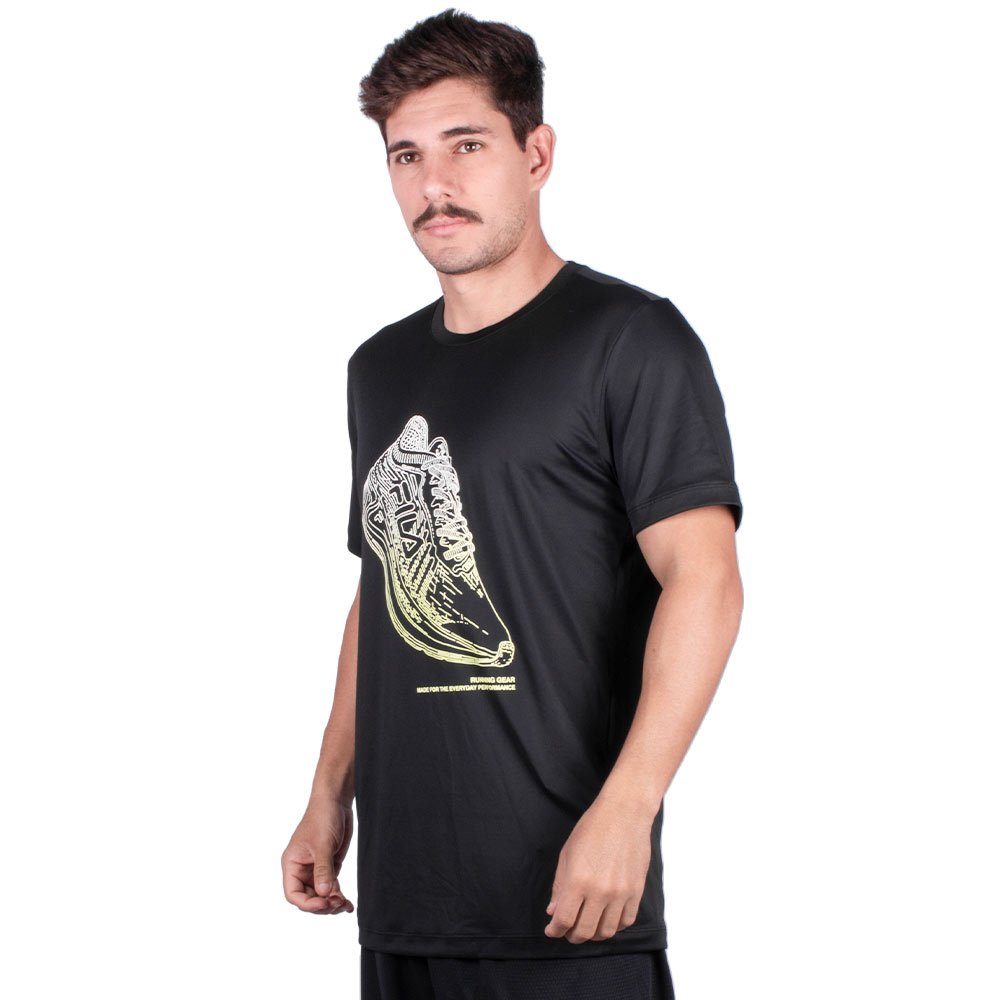 Camiseta Fila Basic Run Print Preta Preto 2