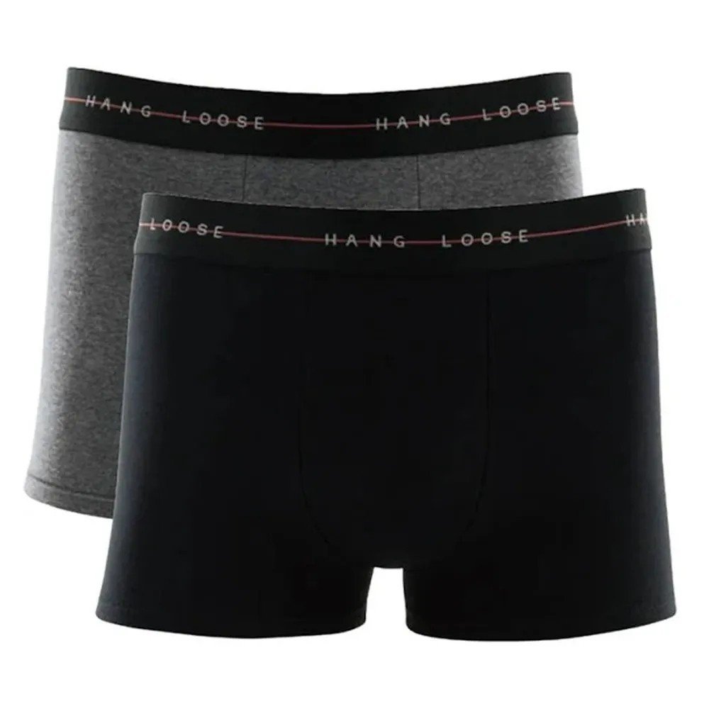 Kit 2 Cuecas Boxer Hang Loose Cotton Modal Preto/cinza