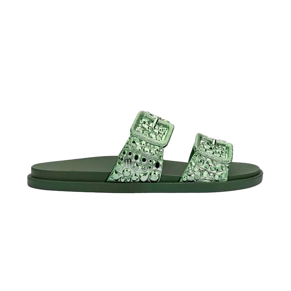 Chinelo Melissa Feminino Slide Lust com Brilho e Fivela Verde Verde 2