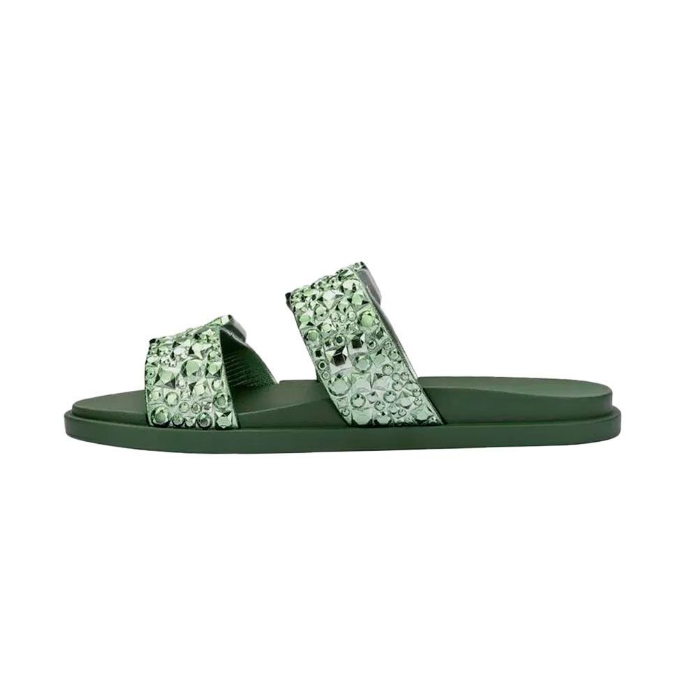 Chinelo Melissa Feminino Slide Lust com Brilho e Fivela Verde Verde 4