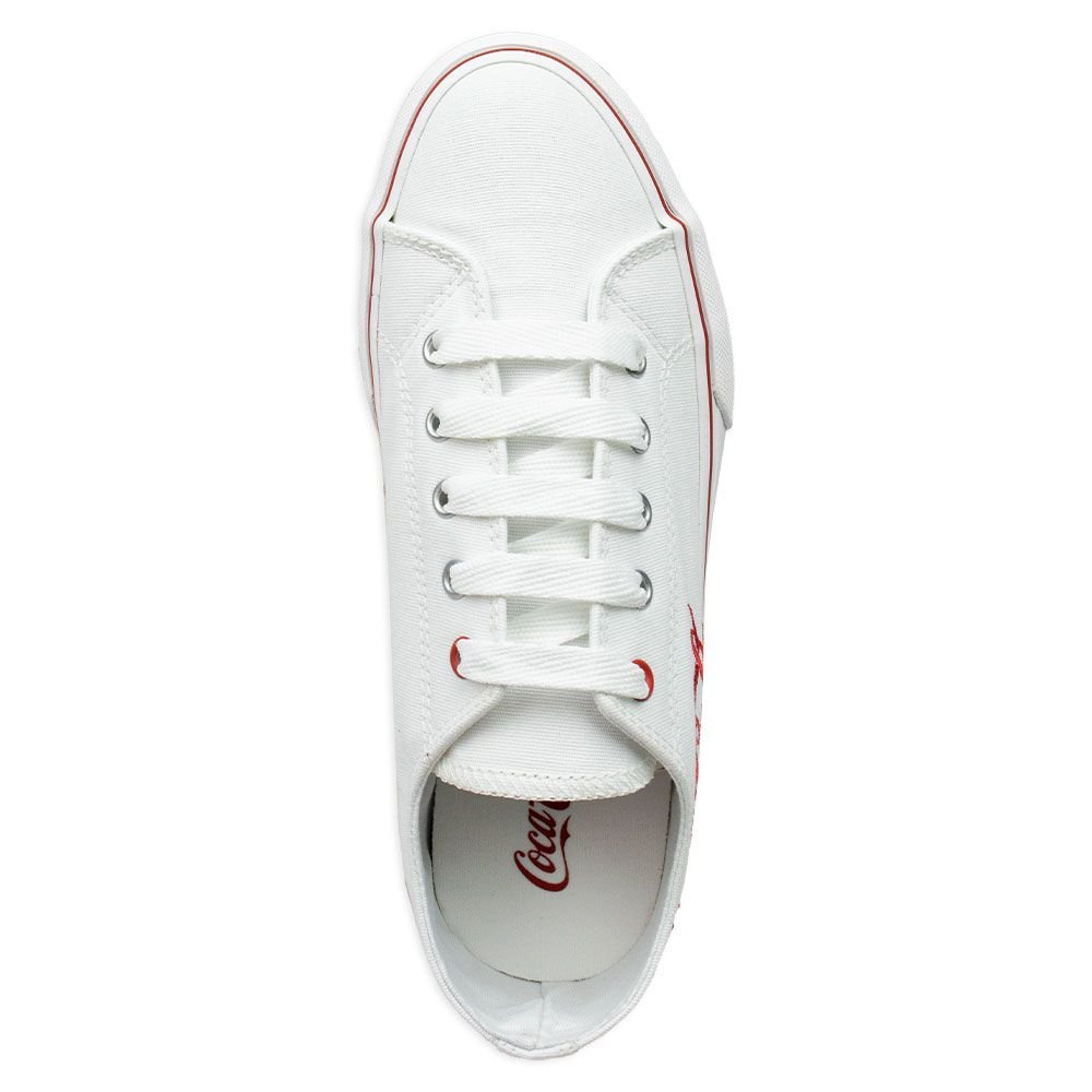 Tênis Coca-Cola Confortável Wooster Canvas Feminino Branco Branco 4