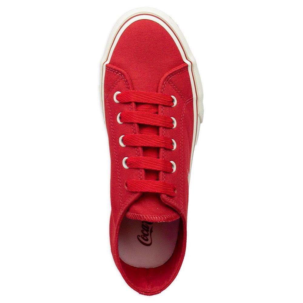 Tênis Coca-Cola Confortável Wooster Canvas Feminino Vermelho Vermelho 4
