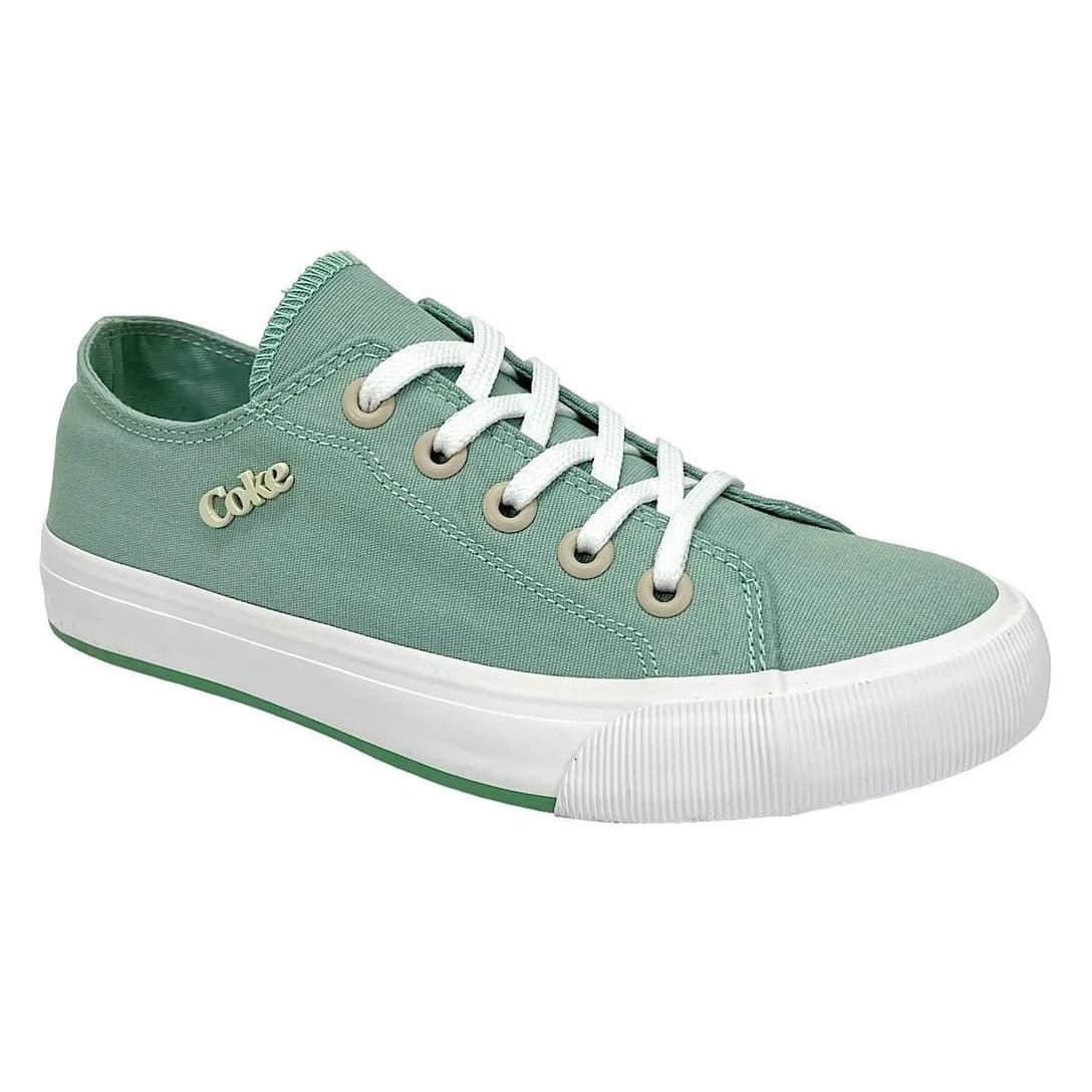 Tênis Coca-Cola Sandy Canvas Verde Confortável Feminino Verde 2