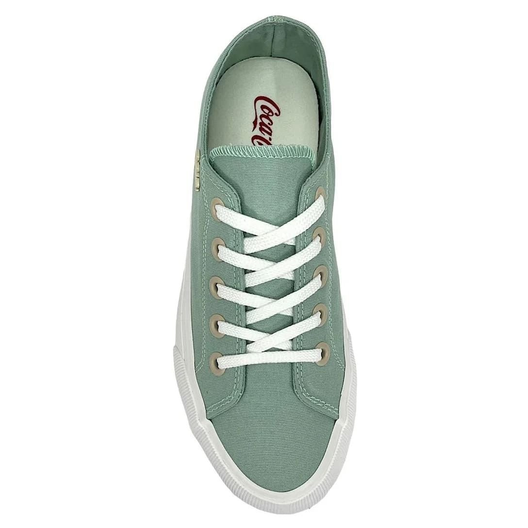 Tênis Coca-Cola Sandy Canvas Verde Confortável Feminino Verde 3