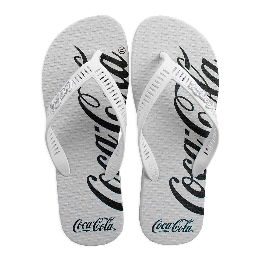 Chinelo Coca Cola Spencerian Crop 2 Branco Branco 2