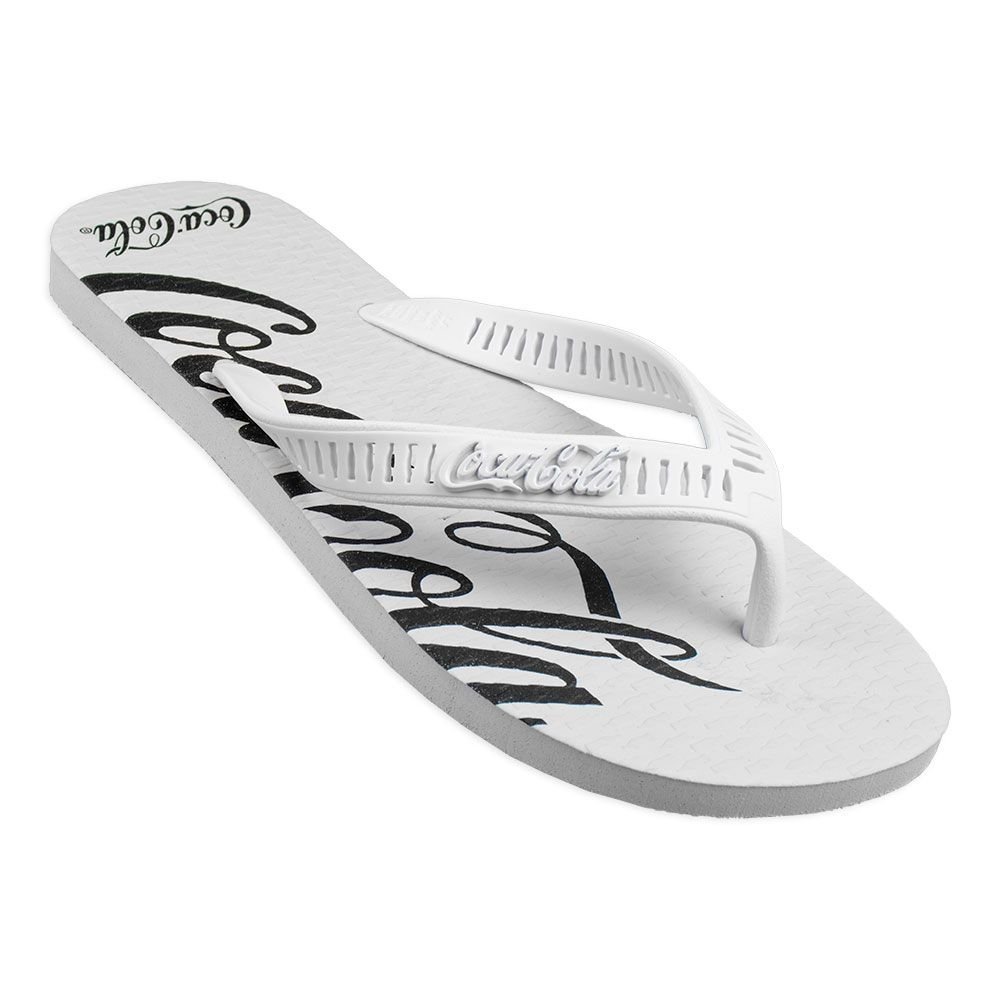 Chinelo Coca Cola Spencerian Crop 2 Branco Branco 4
