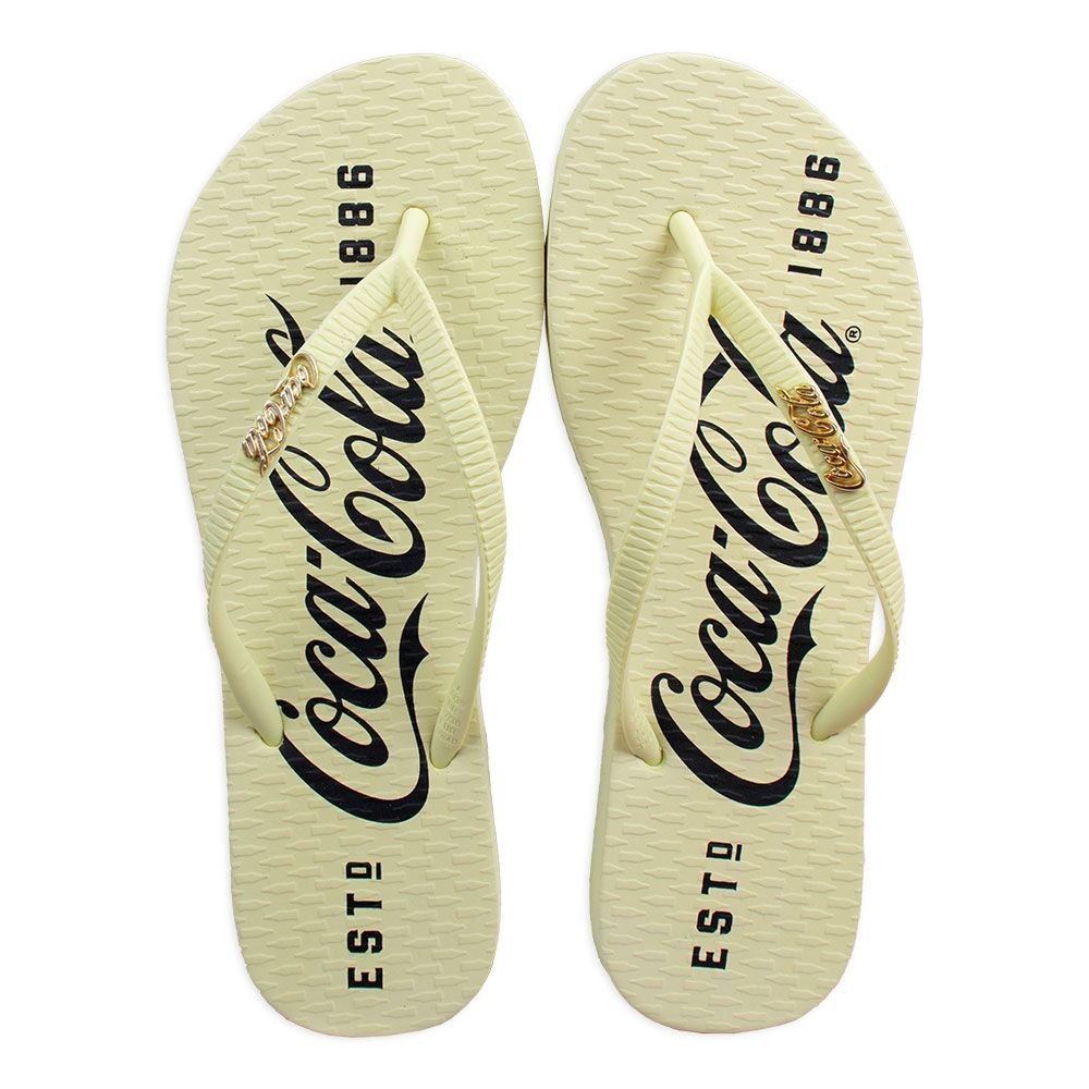 Chinelo Coca Cola 1886 Feminino Amarelo Amarelo 1
