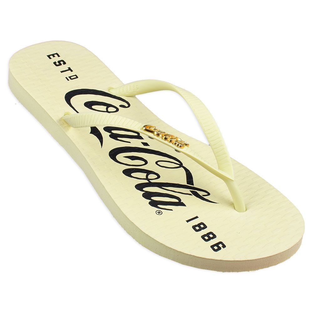 Chinelo Coca Cola 1886 Feminino Amarelo Amarelo 4