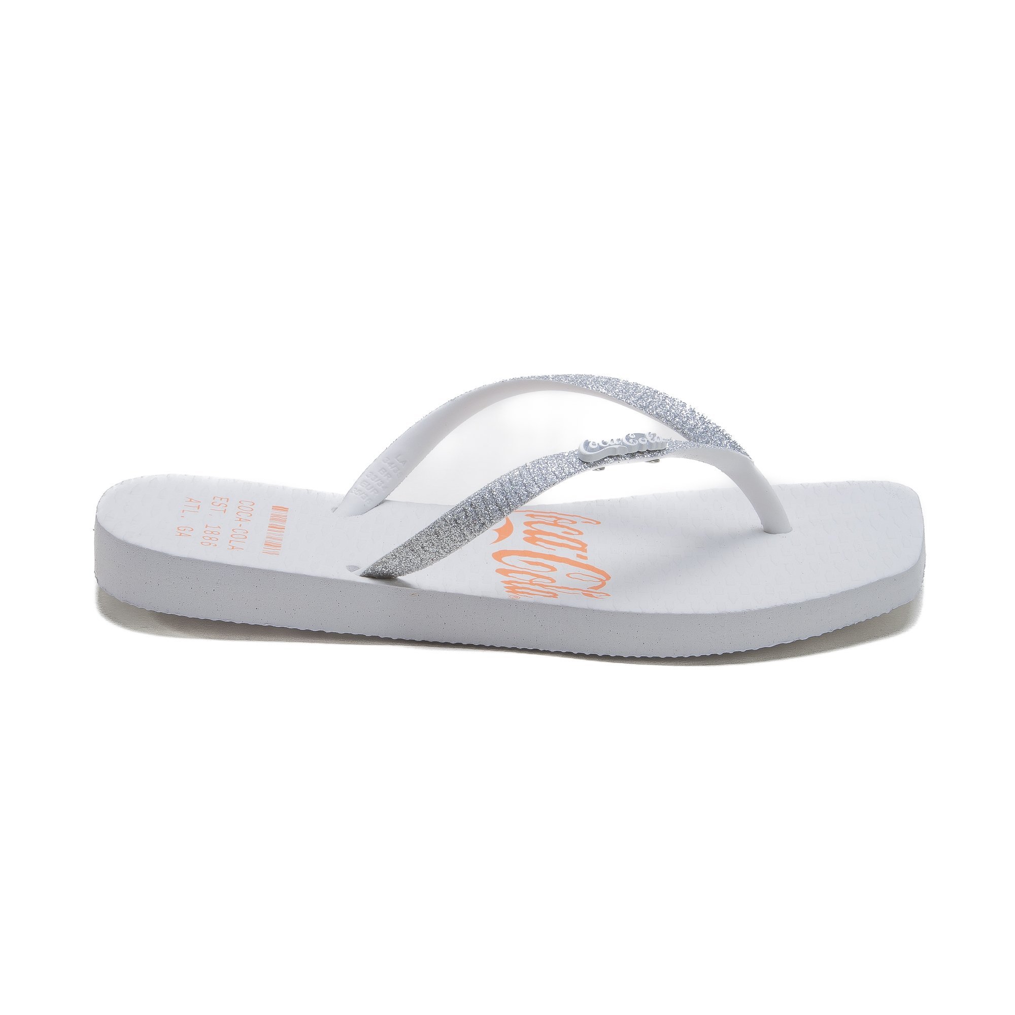 Chinelo Coca Cola Alma Square Feminino Borracha Branco 1