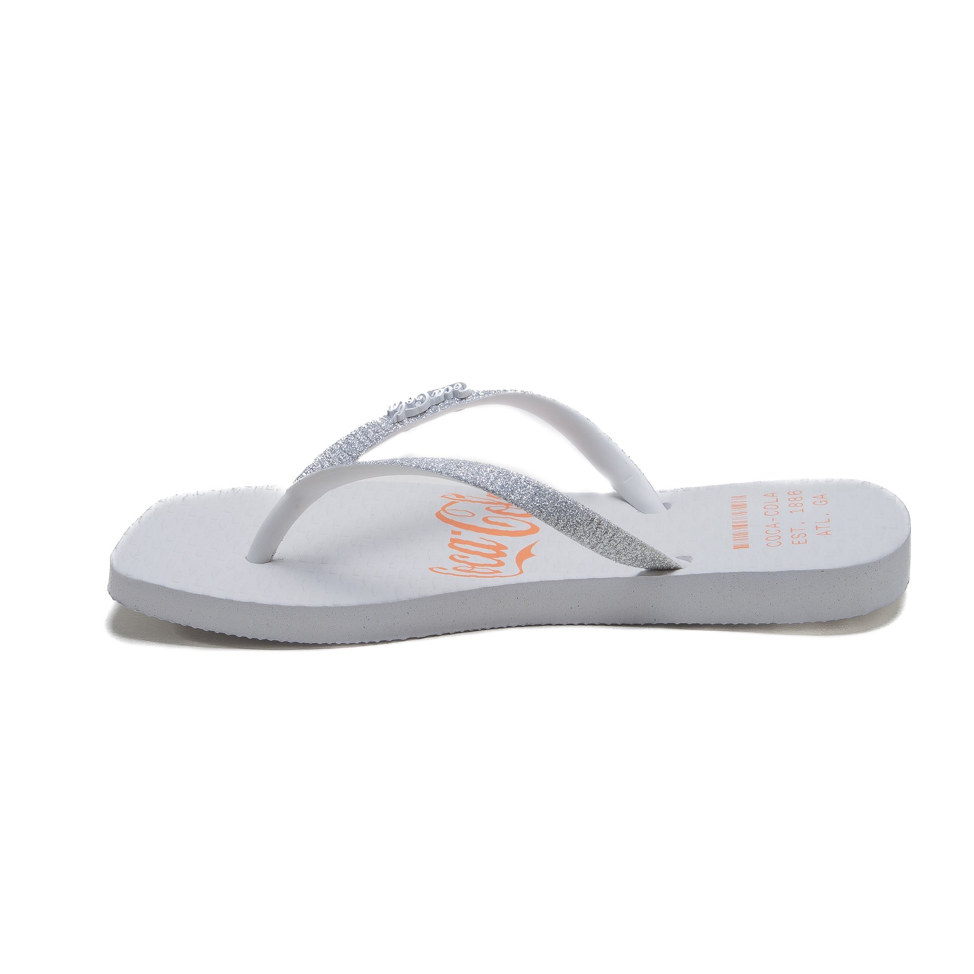 Chinelo Coca Cola Alma Square Feminino Borracha Branco 2
