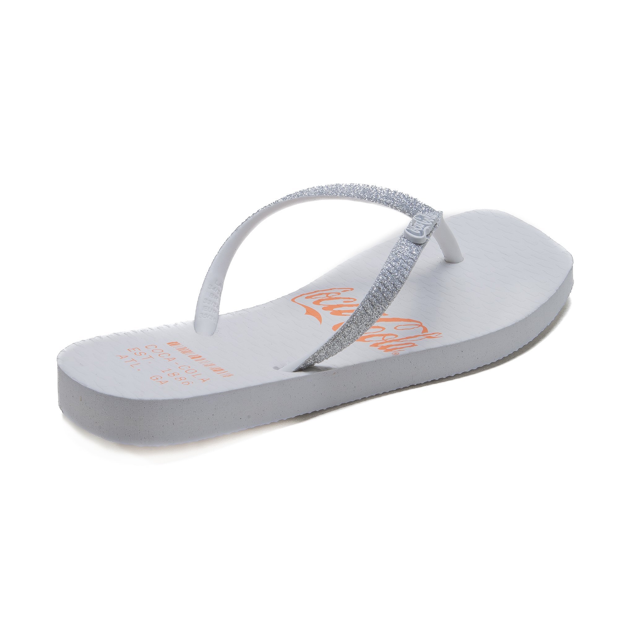 Chinelo Coca Cola Alma Square Feminino Borracha Branco 4