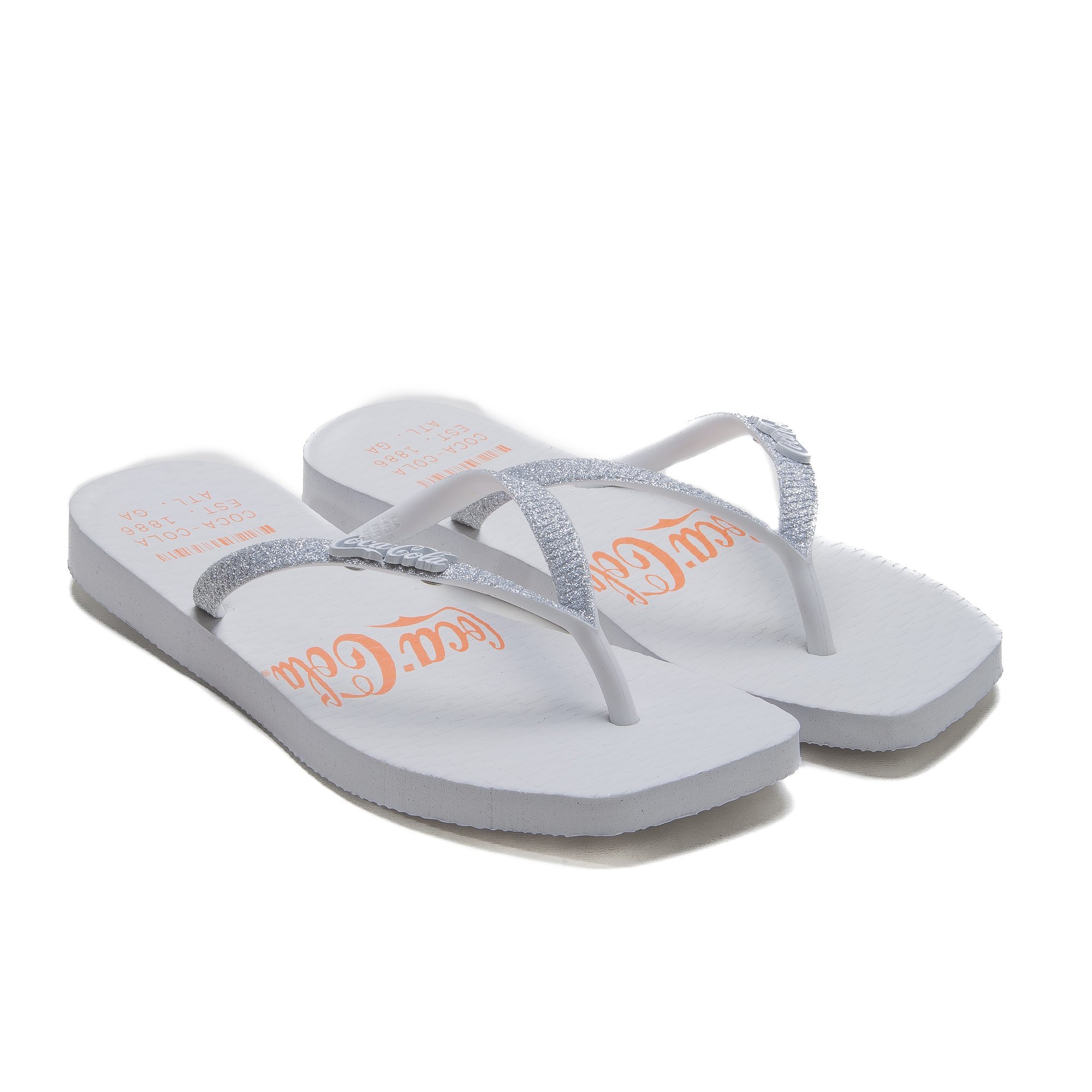 Chinelo Coca Cola Alma Square Feminino Borracha Branco 5