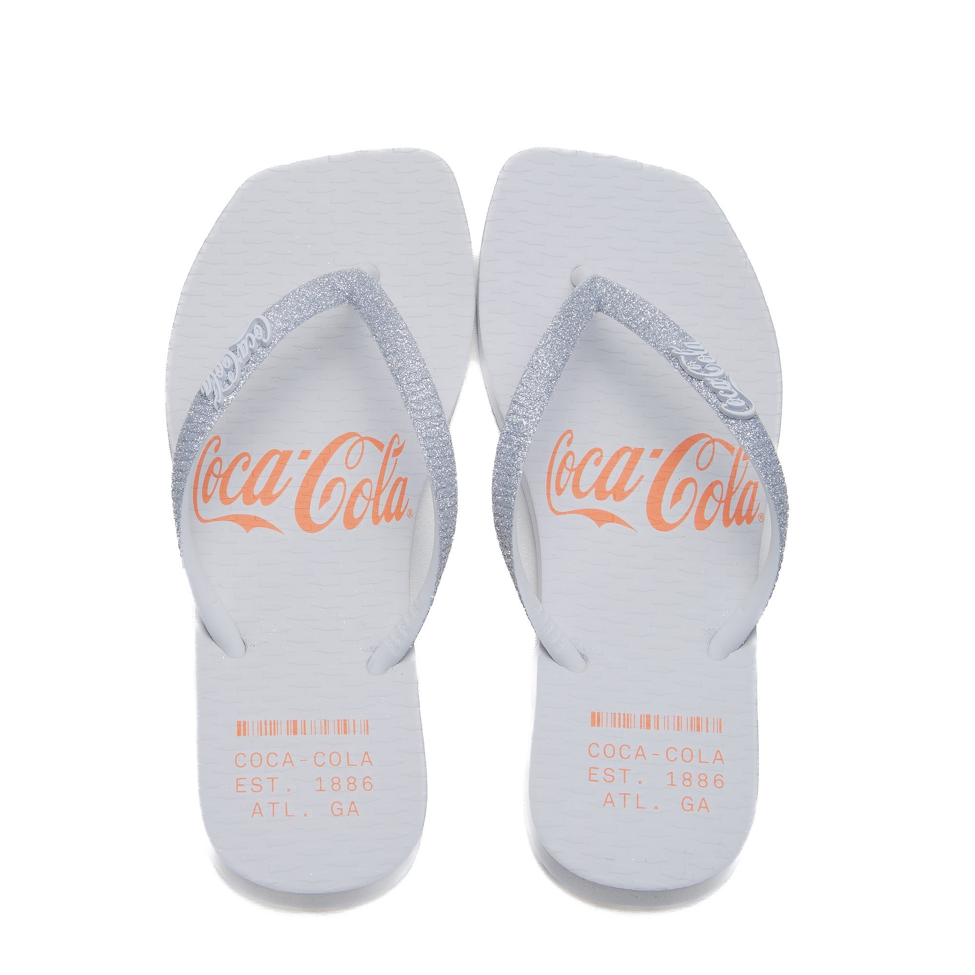Chinelo Coca Cola Alma Square Feminino Borracha Branco 6