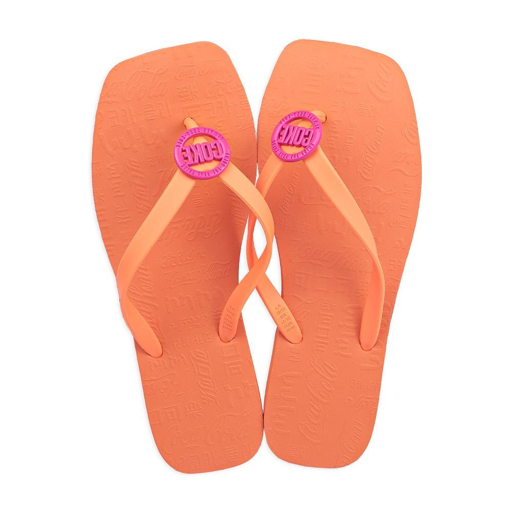 Chinelo Coca Cola Coke Sandal Feminino Laranja Neon Laranja 2