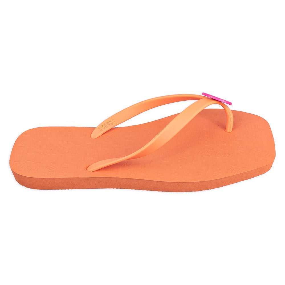 Chinelo Coca Cola Coke Sandal Feminino Laranja Neon