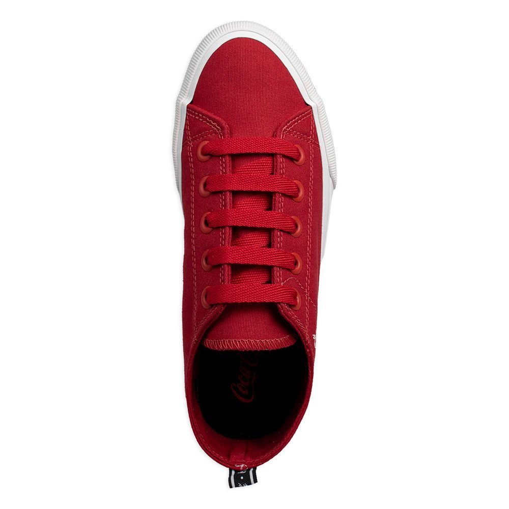 Tênis Coca-Cola Casual Canvas Vermelho Feminino Confortável Vermelho 4