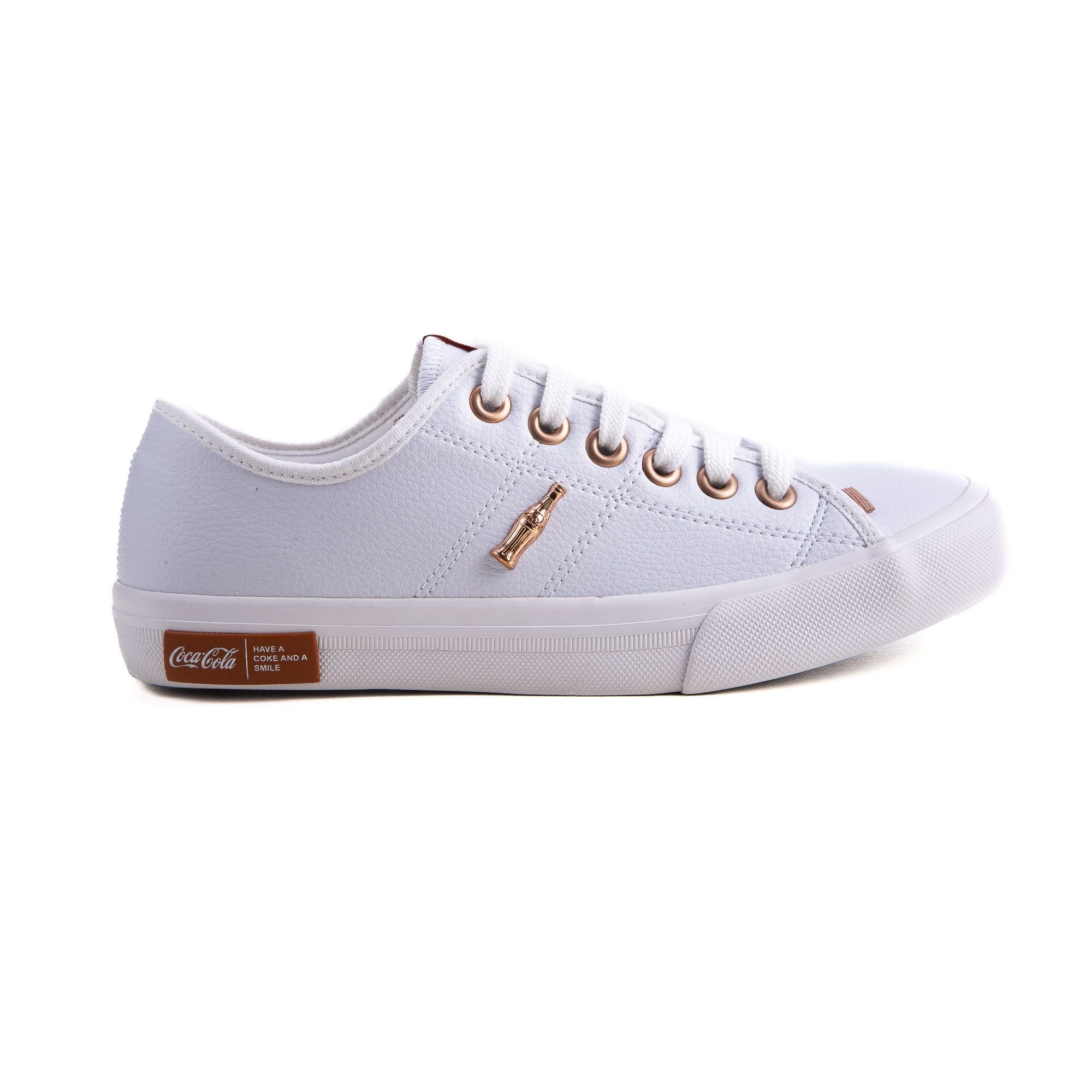 Tênis Coca-Cola Casual Confortável Miami Eco Branco Feminino Branco 1