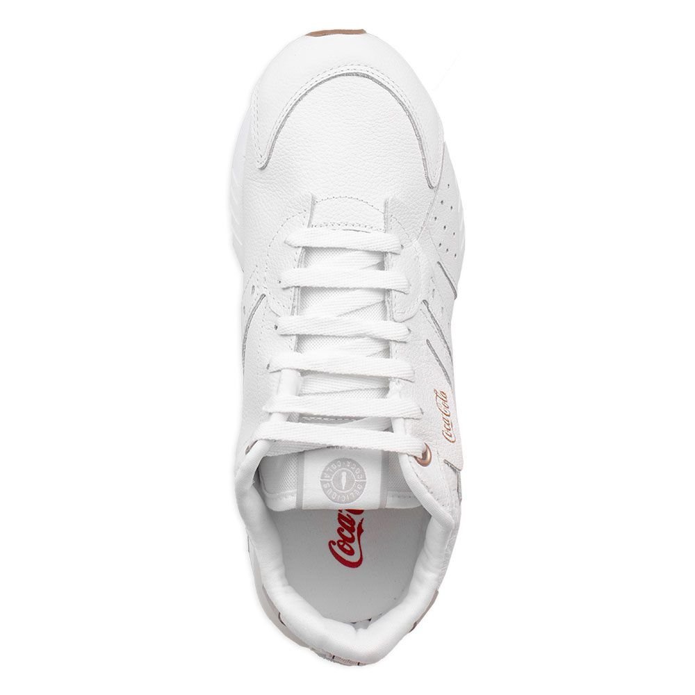 Tenis Coca-Cola Original Casual Confortável Leather Coke 4e Branco 4