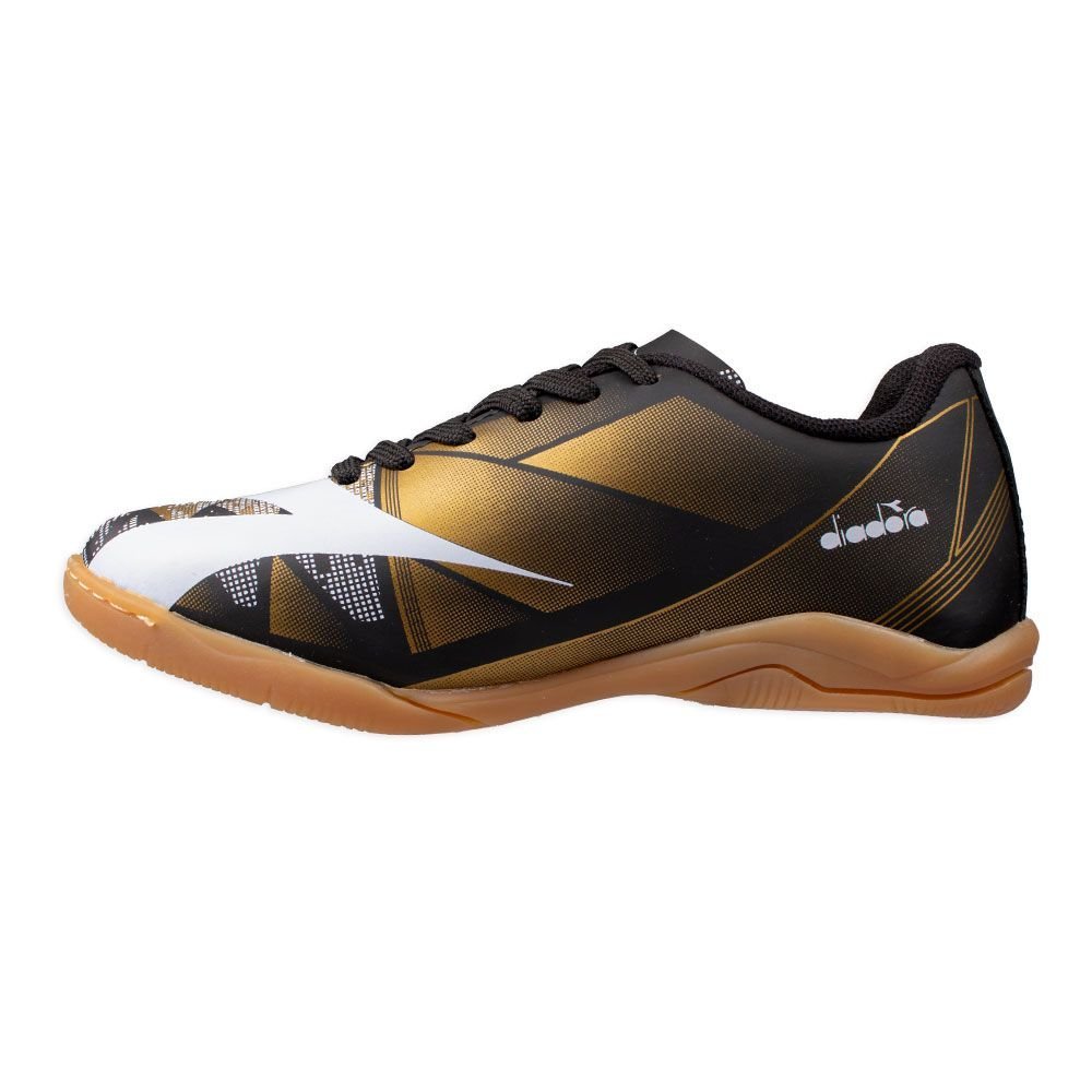 Chuteira Diadora Squadra Ii Infantil Futsal Preto/Dourado 3