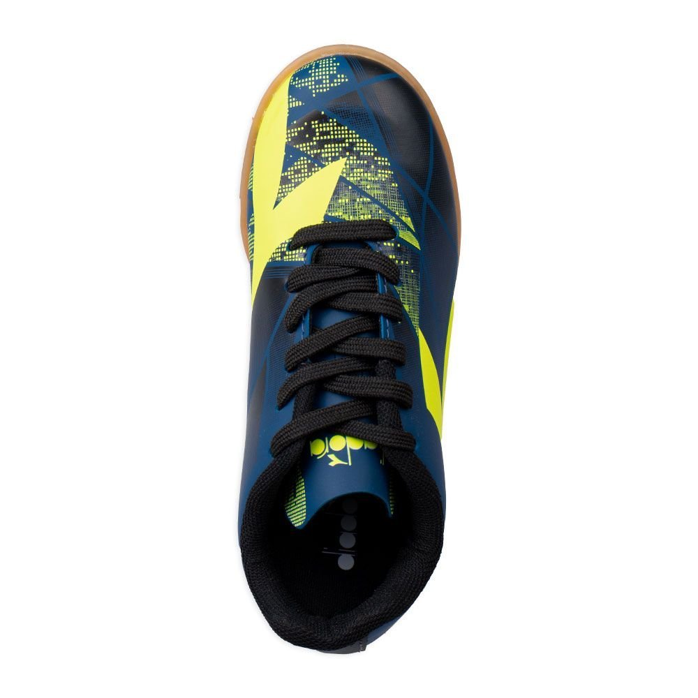 Chuteira Diadora Squadra Ii Infantil Futsal Azul/Amarelo 4