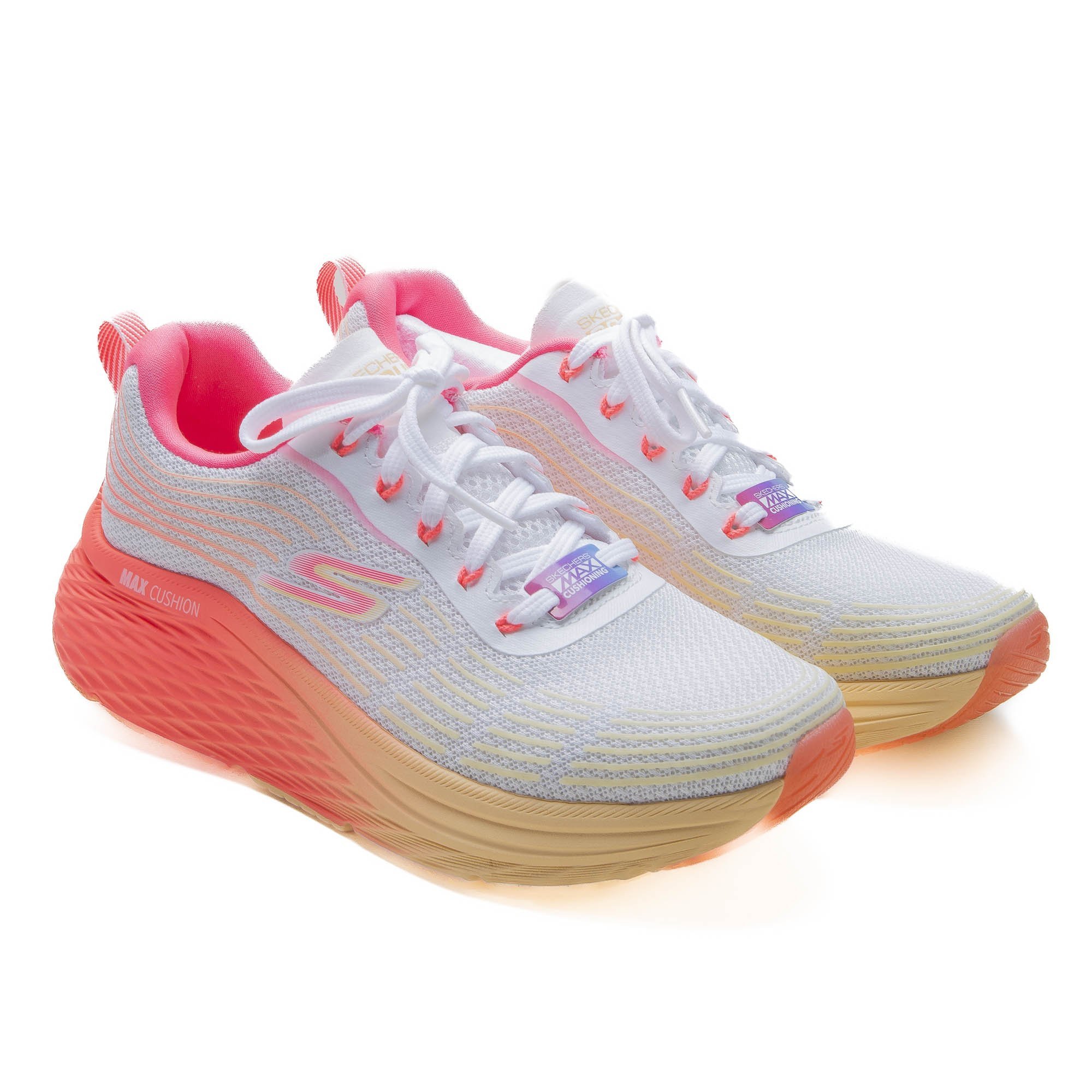 Tênis Skechers Max Cushioning Elite 2.0 Feminino Branco/Laranja 5