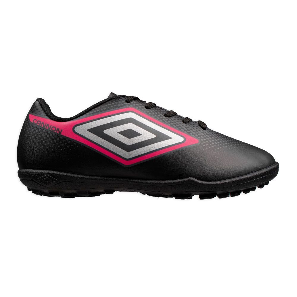 Chuteira Umbro Cannon Society Infantil Preto/Rosa