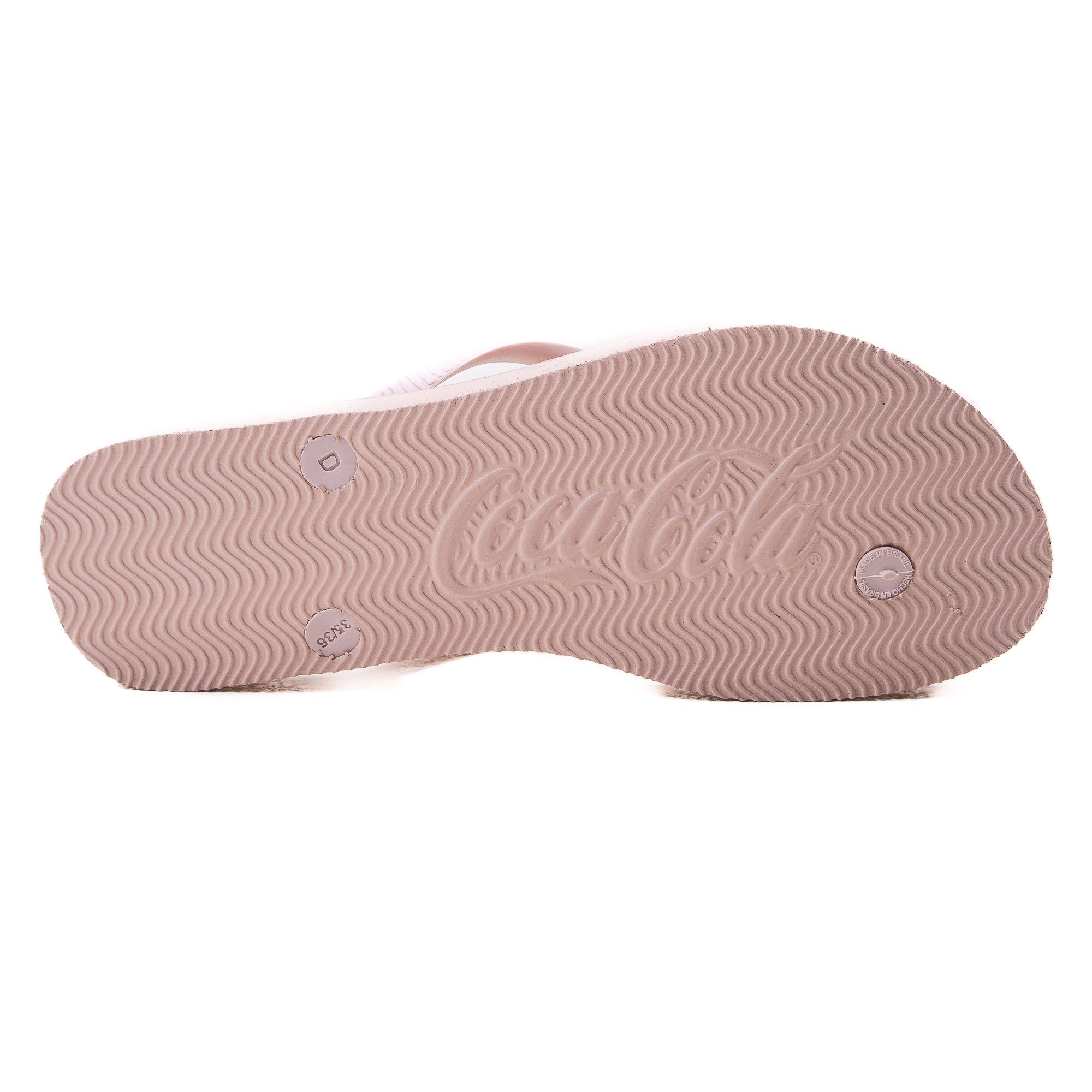 Chinelo Coca Cola 1886 Feminino Borracha Flat Rosa Claro Rosa 3