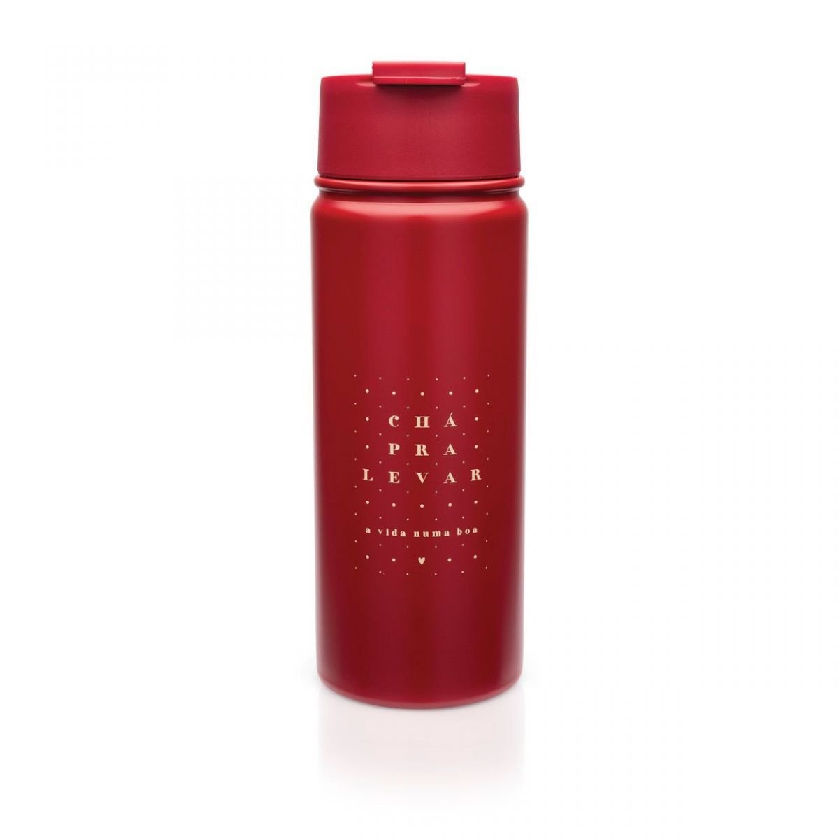 Garrafa Termica e Infusor Cha pra Levar Vermelho 1