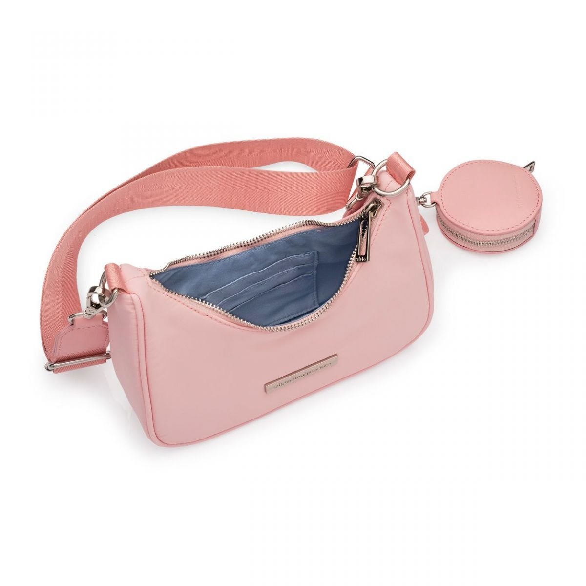 Bolsa Baguete Com Niqueleira Rosa Claro Rosa 4