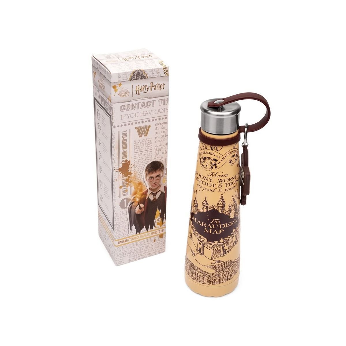 Garrafa Termica Mapa Do Maroto Harry Potter Bege 5