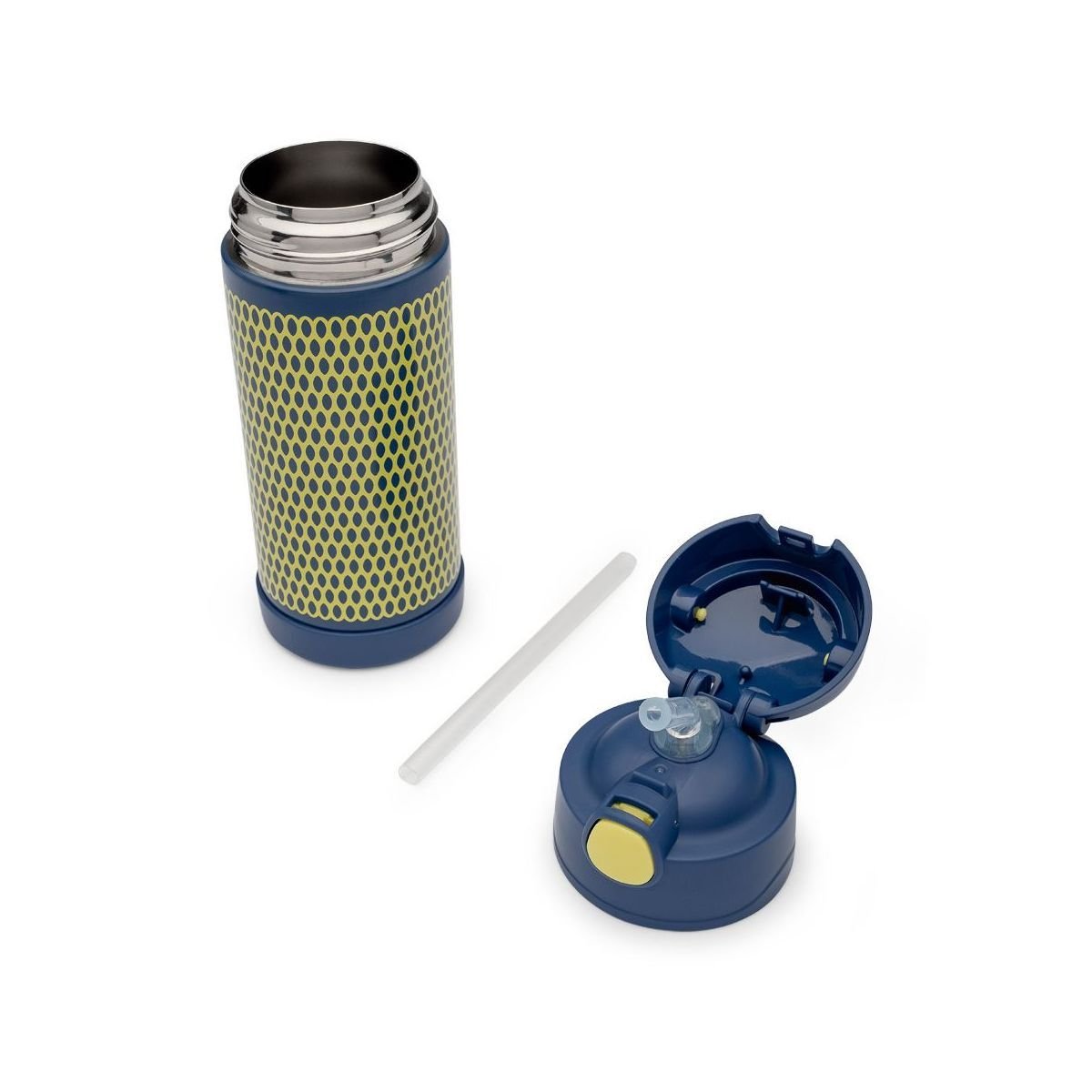 Garrafa Térmica com Canudo Azul e Neon Azul 3