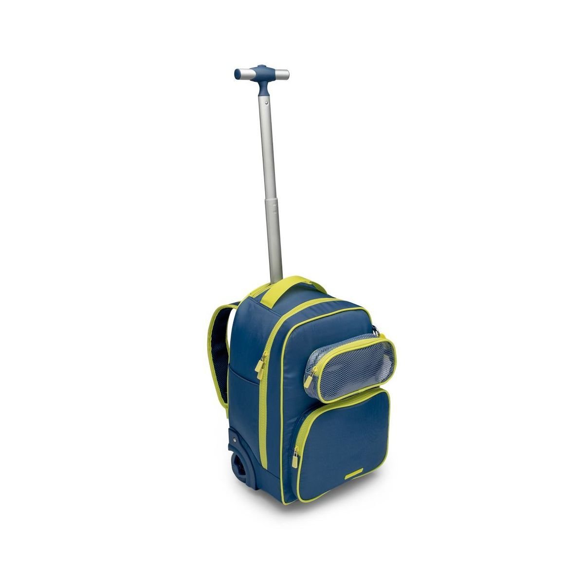 Mochila de rodinha bolso removivel neon Azul 2