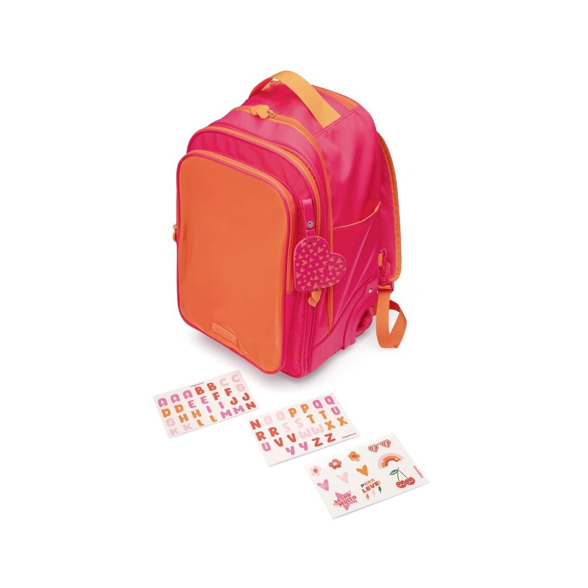 Mochila rodinha rosa glitter adesivos Rosa 3