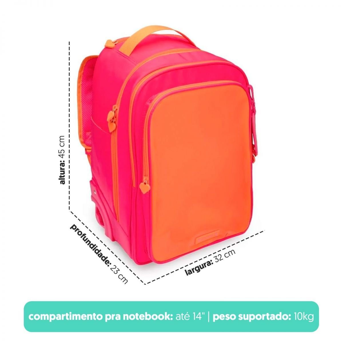 Mochila rodinha rosa glitter adesivos Rosa 6