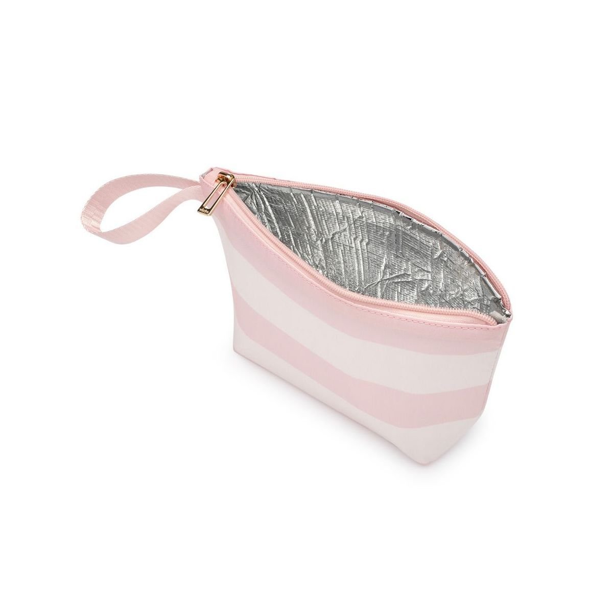 Necessaire Termica Listras Rosa Claro Rosa/Branco 2