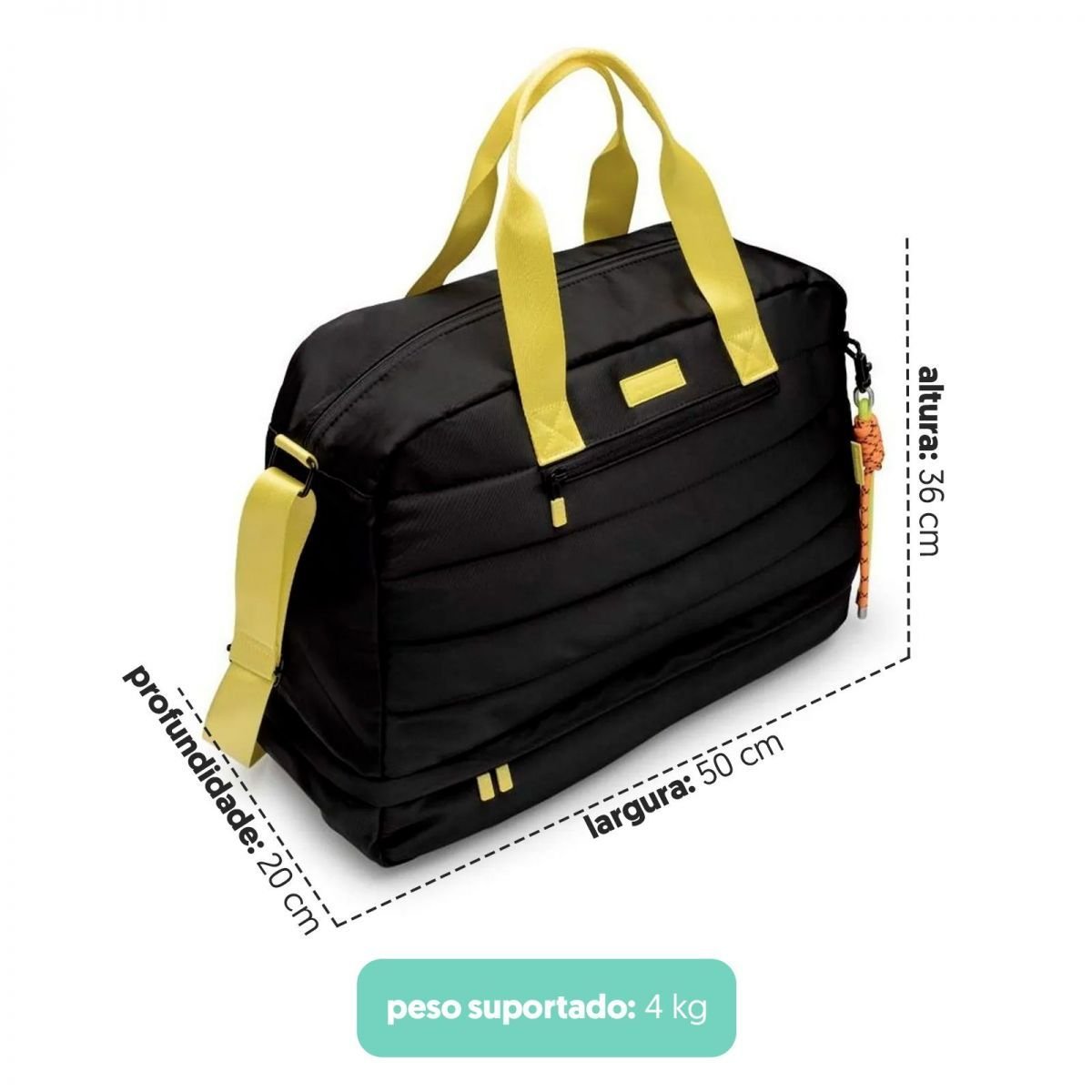Bolsa Matelasse Preta Detalhes Neon Preto 10