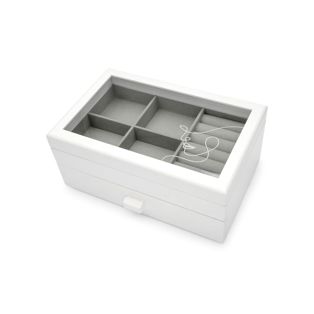 Porta Bijoux Grande de Madeira Se Cuidar Branco 2