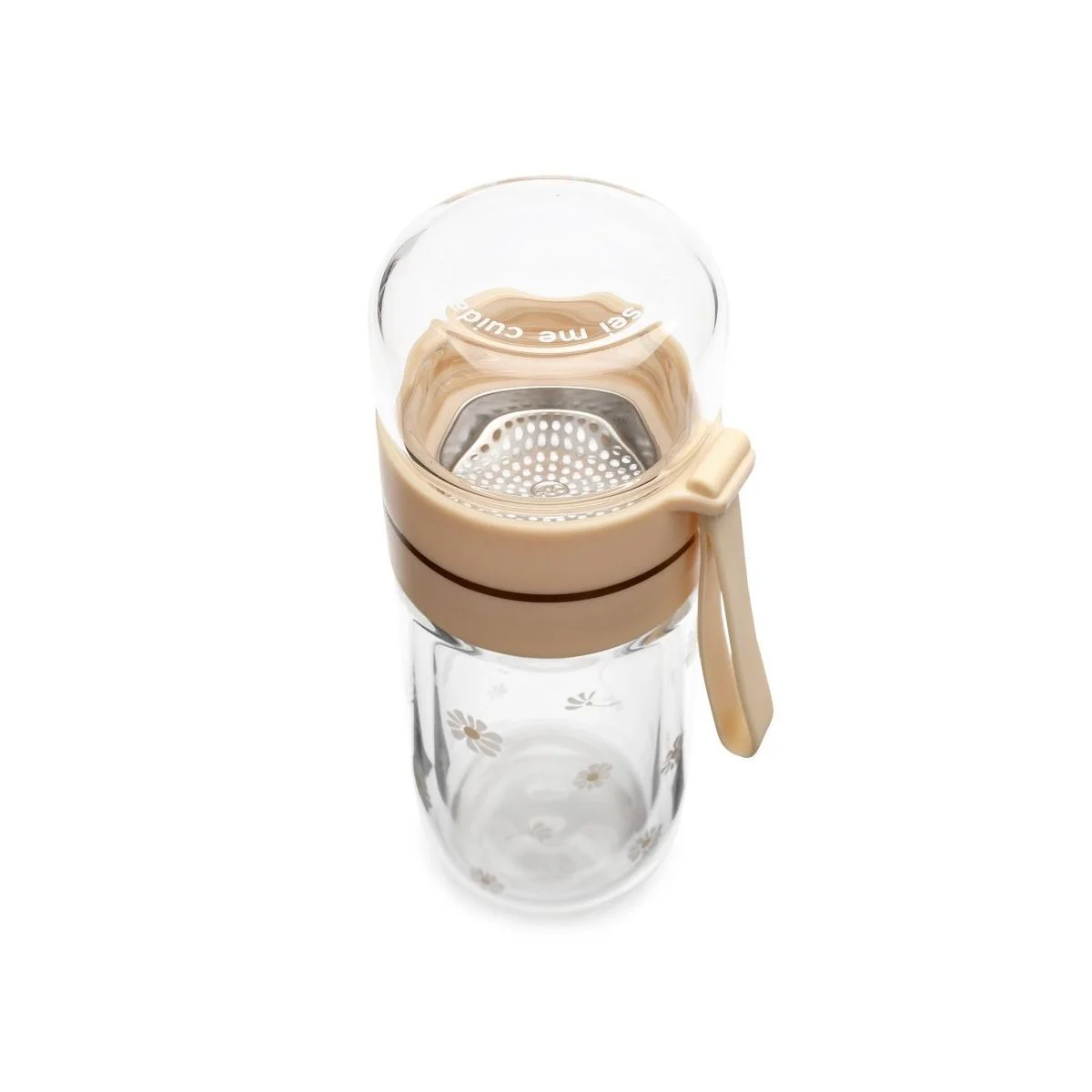 Garrafa Com Infusor Chá Sei Me Cuidar Bege 1