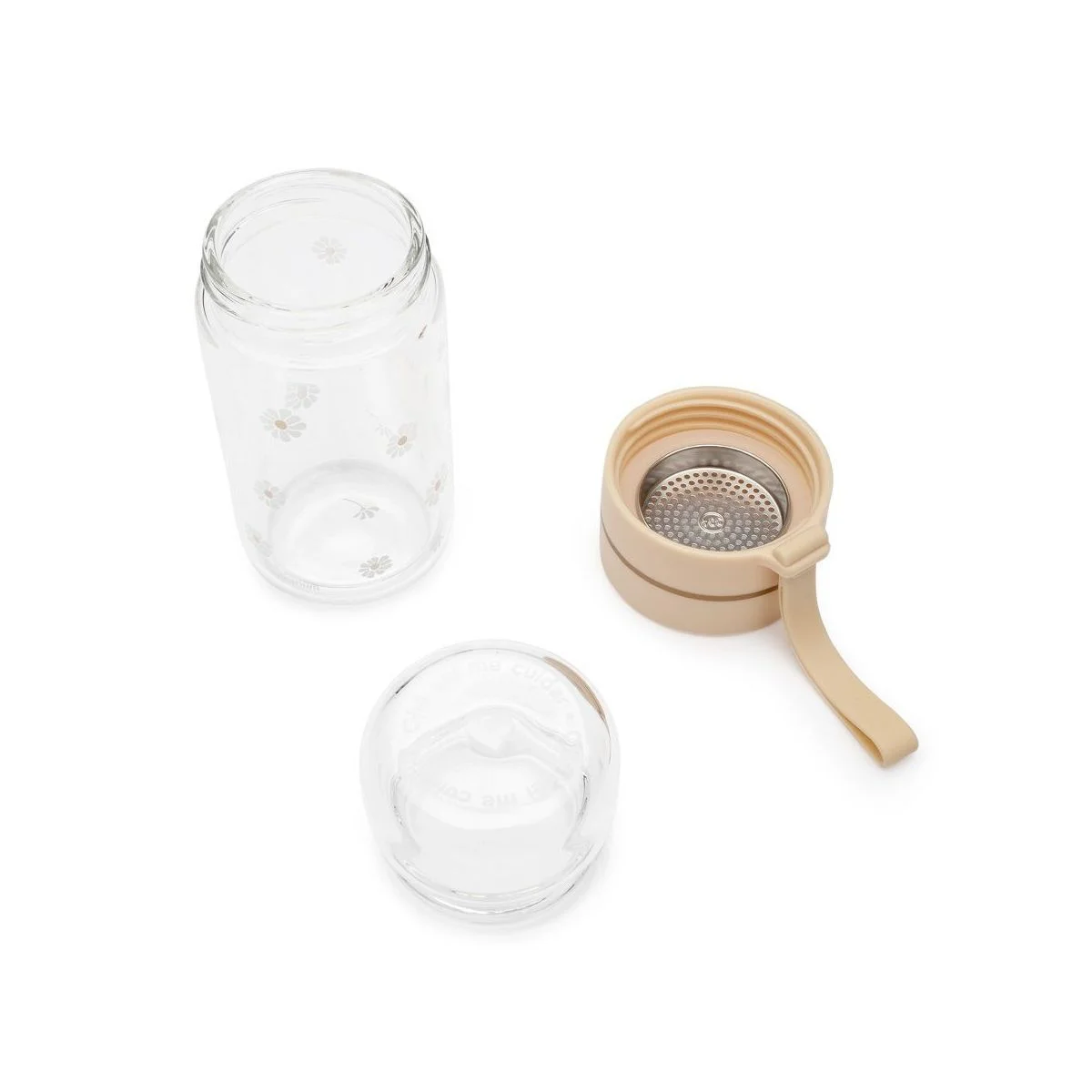 Garrafa Com Infusor Chá Sei Me Cuidar Bege 2