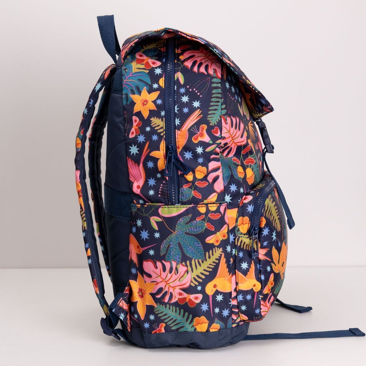 Mochila Laptop Estampa Beija Flor Multicores 3