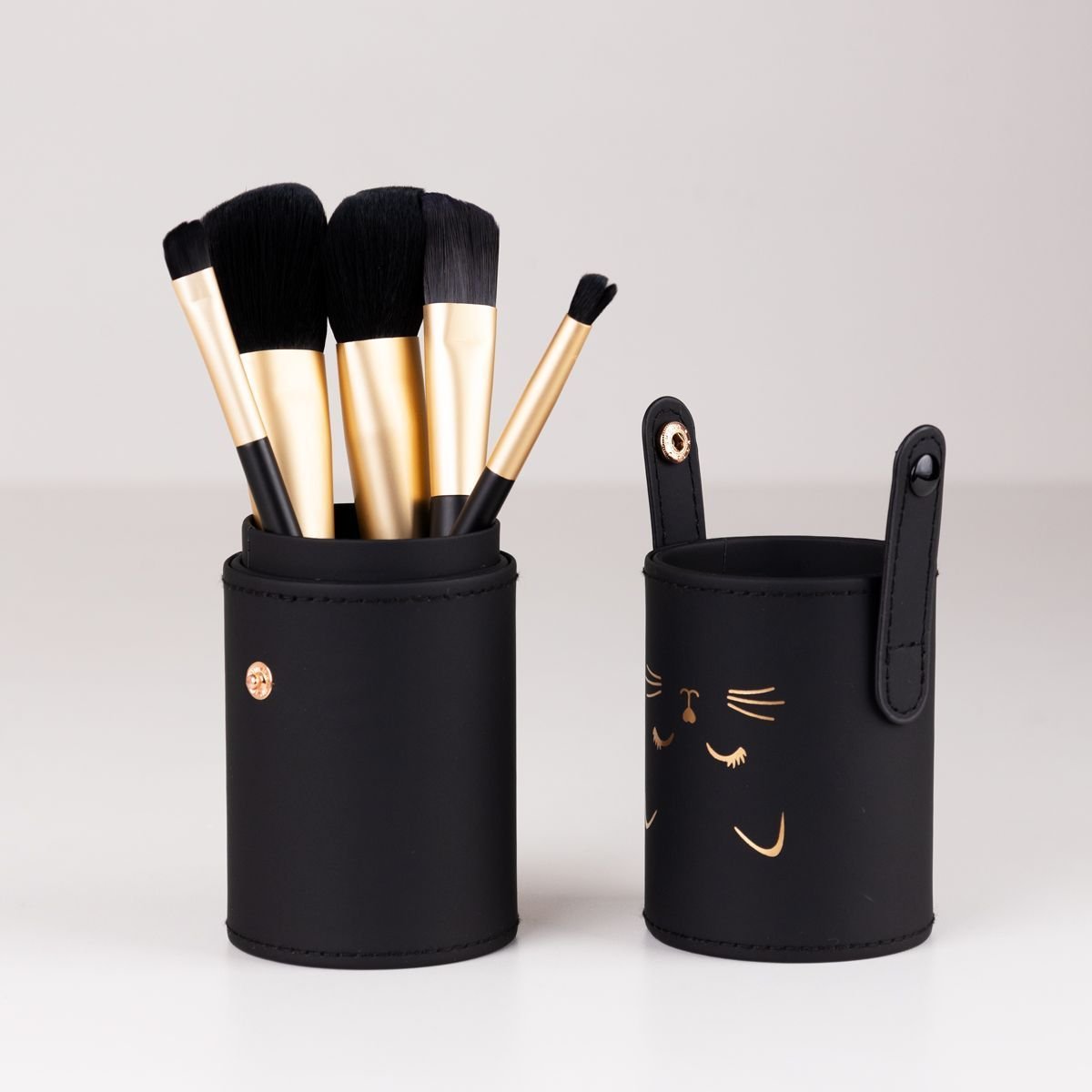 Kit Pincel Com Case Gatinho Preto 2